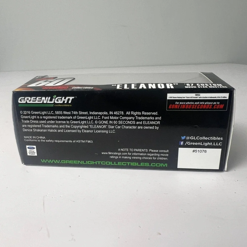 Greenlight Eleanor 67 Custom Mustang Unisex 1:64 Silver Diecast Gone 60 Seconds